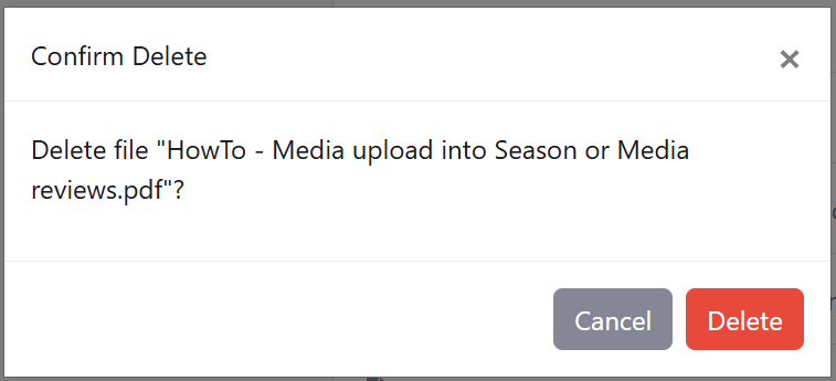 Delete Confirmation Dialog