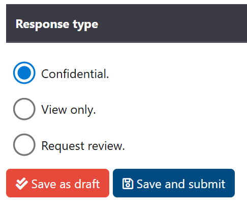 Diary response types and options